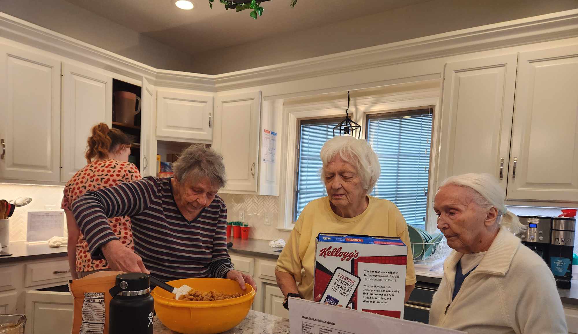 Peaceful outdoor walkway surrounded by trees at Camella Living Assisted Living in Copley, Ohio